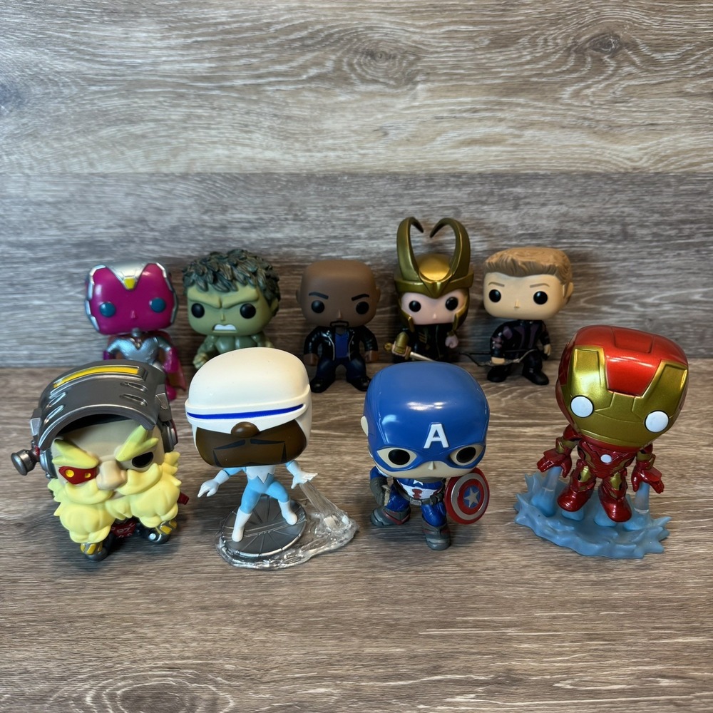 Funko Pop Marvel‎ Avengers Jessica Jones Overwatch PLAY CONDITION lot Of 9